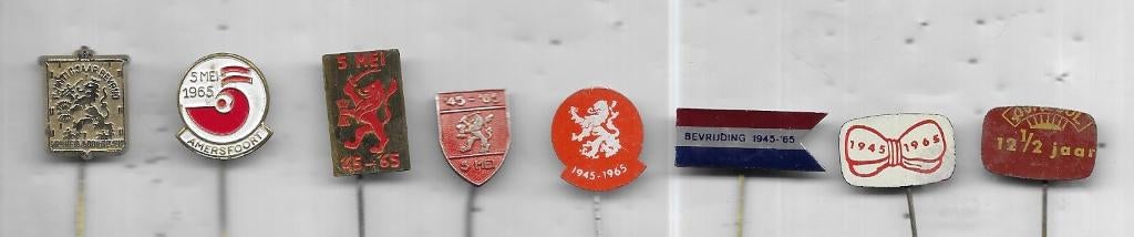 8 BEVRIJDING VERSCHILLENDE SPELDEN, Verzamelen, Speldjes, Pins en Buttons, Gebruikt, Speldje of Pin, Overige onderwerpen, Verzenden