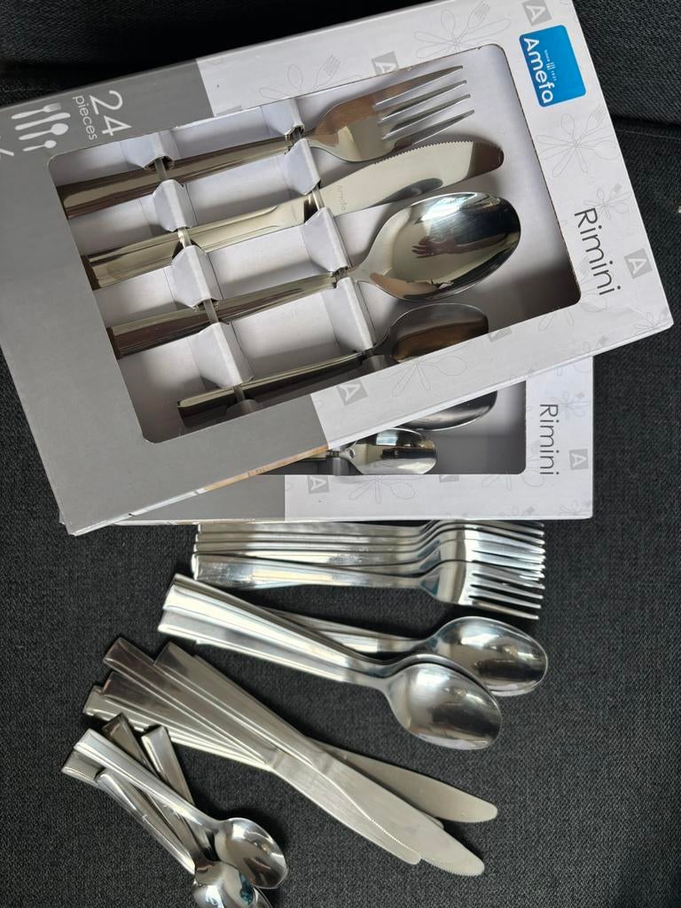Amefa Rimini bestekset, Huis en Inrichting, Keuken | Bestek, Ophalen, Zo goed als nieuw, Rvs of Chroom