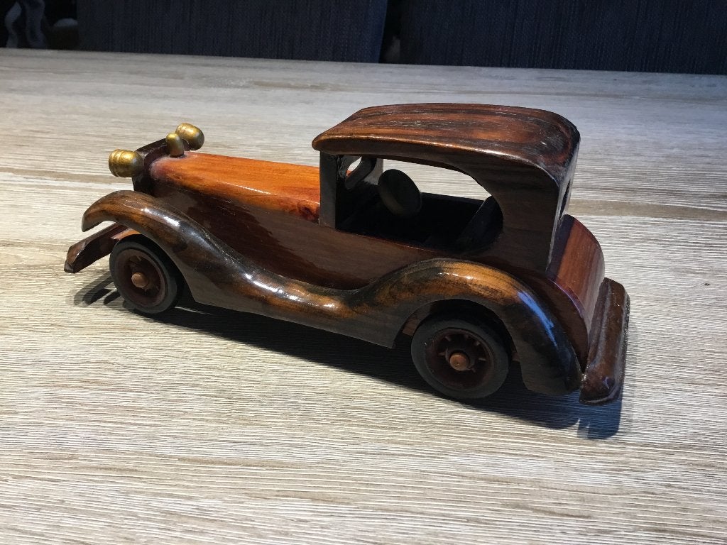 Houten modelauto - Vintage stijl decoratie, Antiek en Kunst, Ophalen of Verzenden