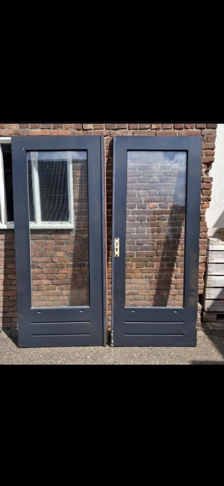 Tuindeuren 2 sets 4 deuren, Doe-het-zelf en Verbouw, Ophalen, 120 cm of meer, 200 tot 215 cm, Hout