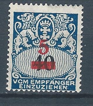 C860 – Duitsland - Danzig – Port MiNr 40 (postfris), Ophalen of Verzenden, Duitse Keizerrijk, Postfris
