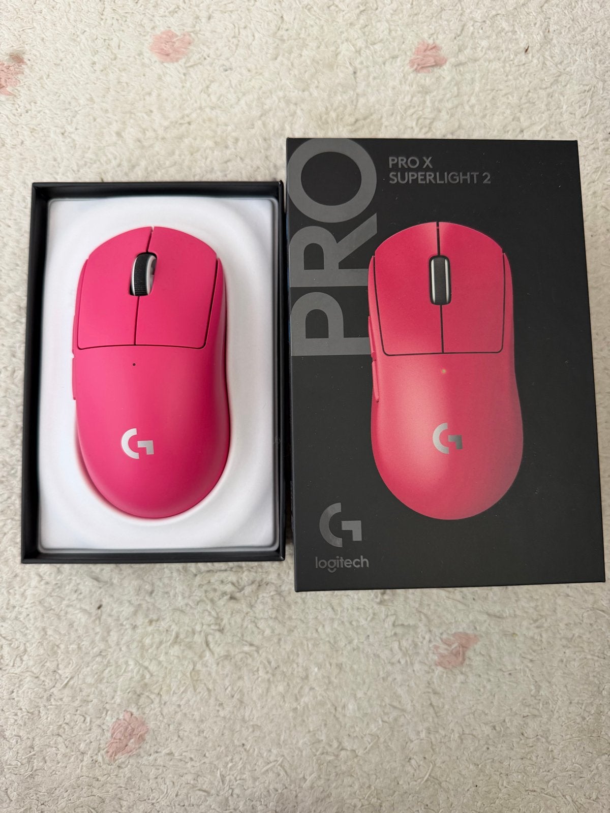 Logitech PRO X SUPERLIGHT 2 Gaming Muis Roze, Rechtshandig, Muis, Gaming muis, Ophalen of Verzenden