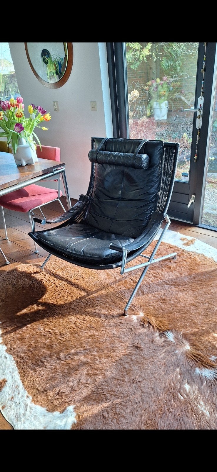 Lounge chair fauteuil Gerard van den Berg Rohe Noordwolde, Ophalen, 50 tot 75 cm, Leer, Gebruikt