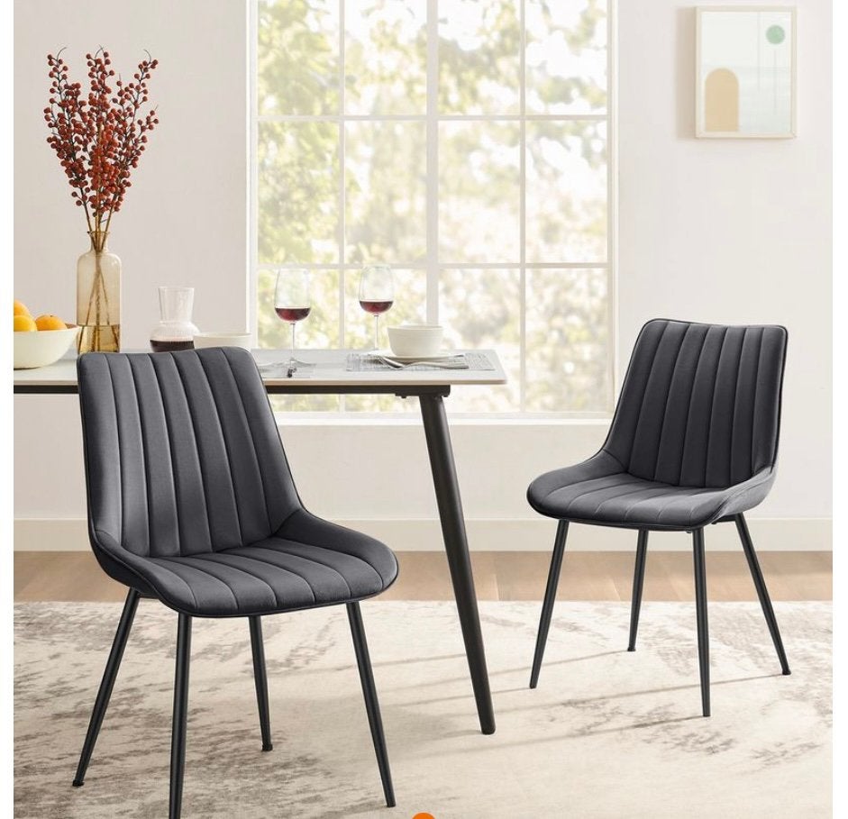 SONGMICS Fluwelen eetkamerstoelen met gebogen rugleuning, Ophalen of Verzenden, Nieuw