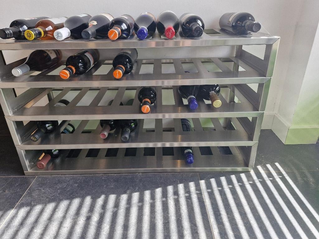 wijnrek rvs, Huis en Inrichting, Woonaccessoires | Wijnrekken, Ophalen, 50 tot 75 cm, Nieuw, 25 flessen of meer