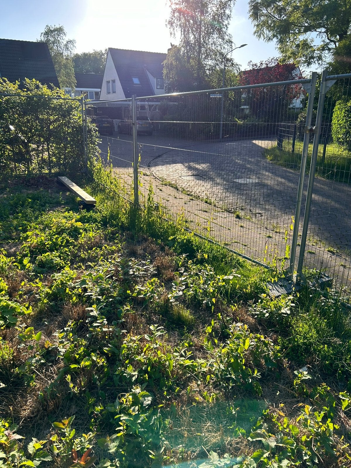 Bouwhekken, bouwhek, afscheiding, hekwerk, Tuin en Terras, Ophalen, Zo goed als nieuw, IJzer, Dubbelstaafmat hekwerk