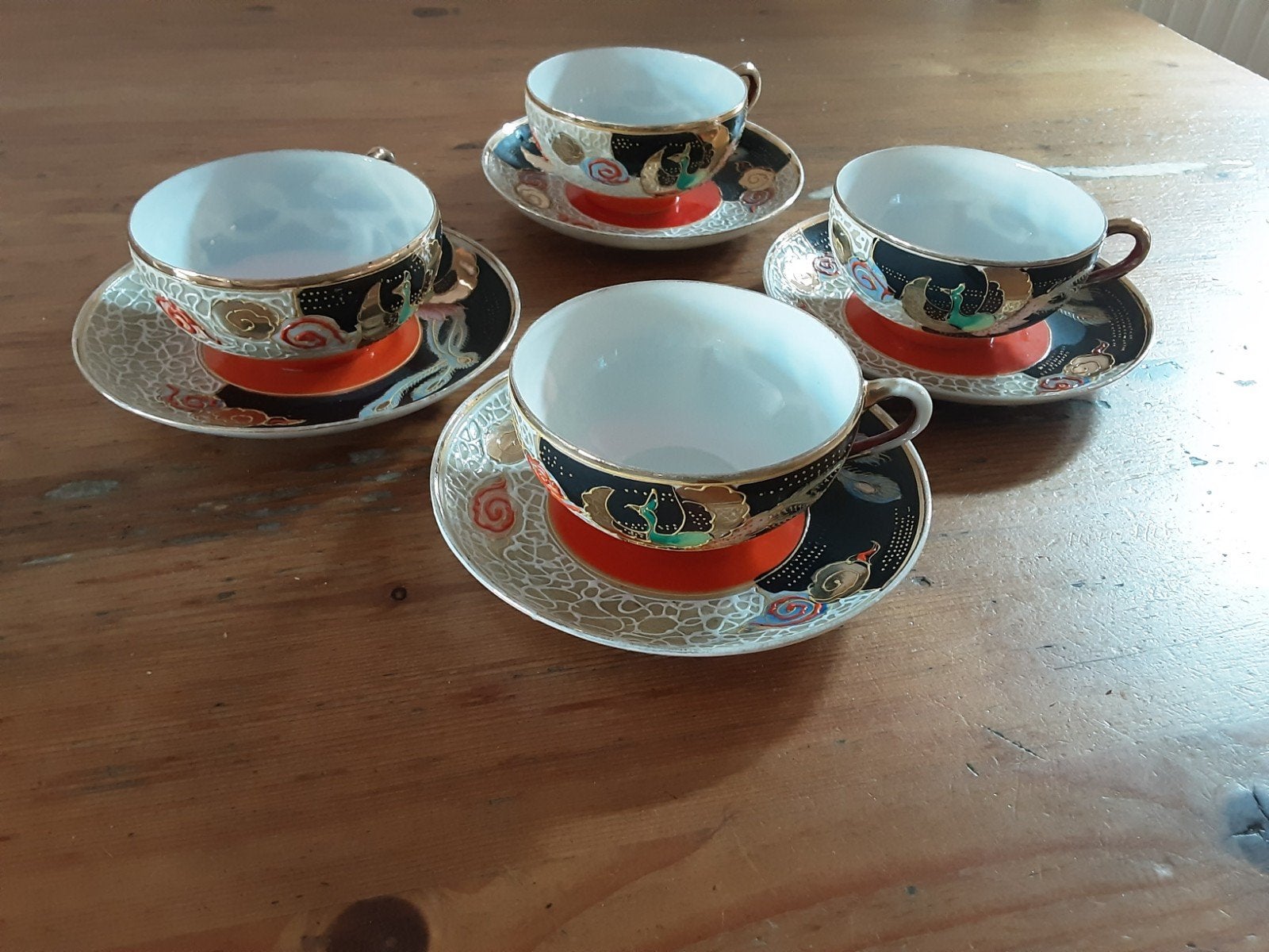 Set van 4 Japanse theekopjes met schotels, Antiek en Kunst, Ophalen of Verzenden