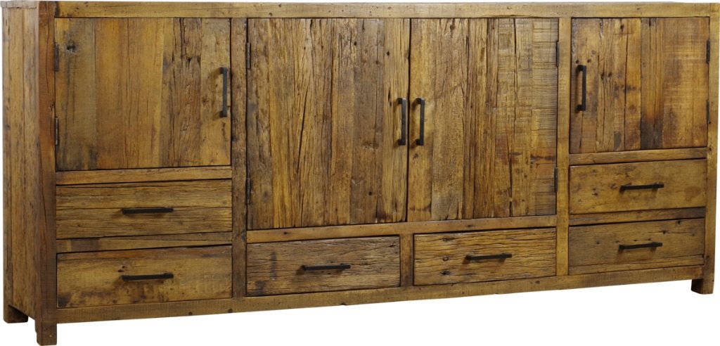 dressoir 200cm massief oud hout 4 deurs 6 la’s- SUMMER SALE, Ophalen of Verzenden, Nieuw