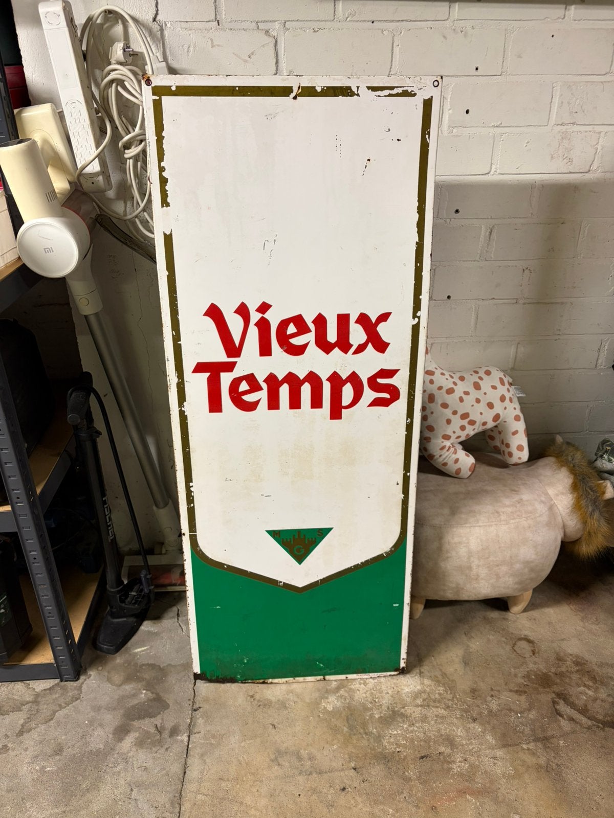 Vieux temps emaille reclamebord mancave, Verzamelen, Merken en Reclamevoorwerpen, Ophalen of Verzenden, Gebruikt, Reclamebord