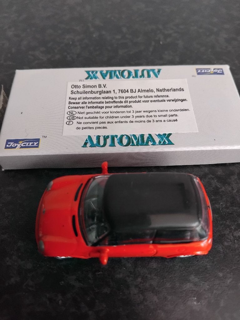 Automax Mini Cooper modelauto rood/zwart / klein!!, Verzenden, Zo goed als nieuw, Gebruiksvoorwerp