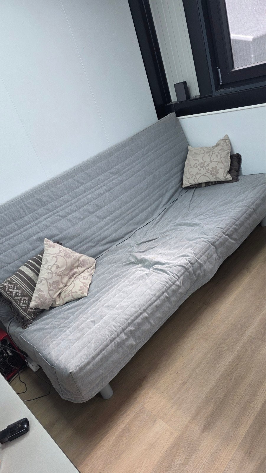 IKEA 2-persoons slaapbank - Grijs, Ophalen, 210 cm, Tweepersoons, 140 cm