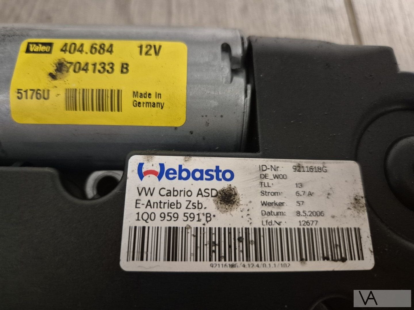 VW Eos 2005 - 2011 schuifdak cabriodak motor 1q0959591b €300, Gebruikt, -, Volkswagen, -