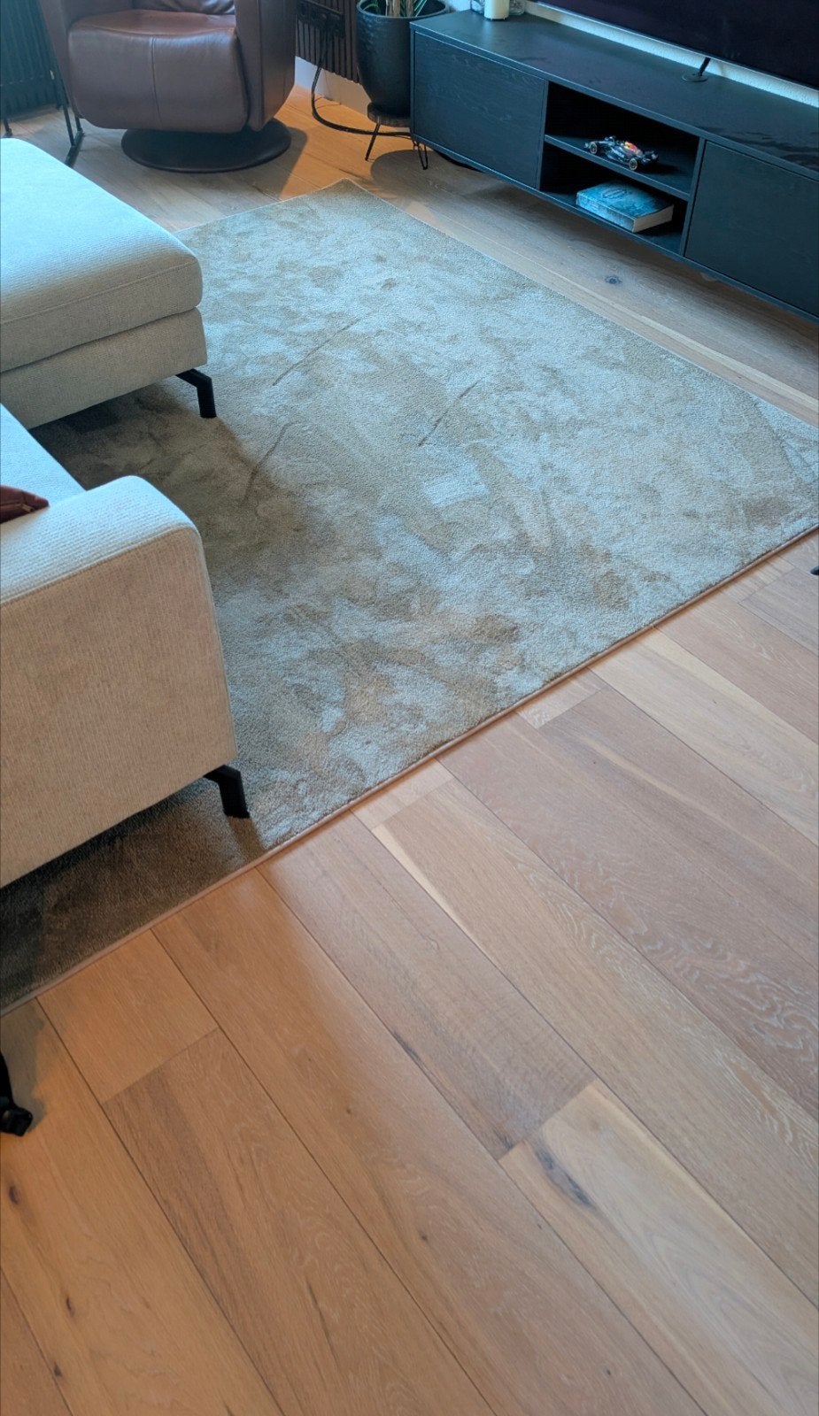 Vloerkleed 222 x 265 | Tapijt  | Zand / Beige, Huis en Inrichting, Ophalen, Zo goed als nieuw, Beige, Tapijt