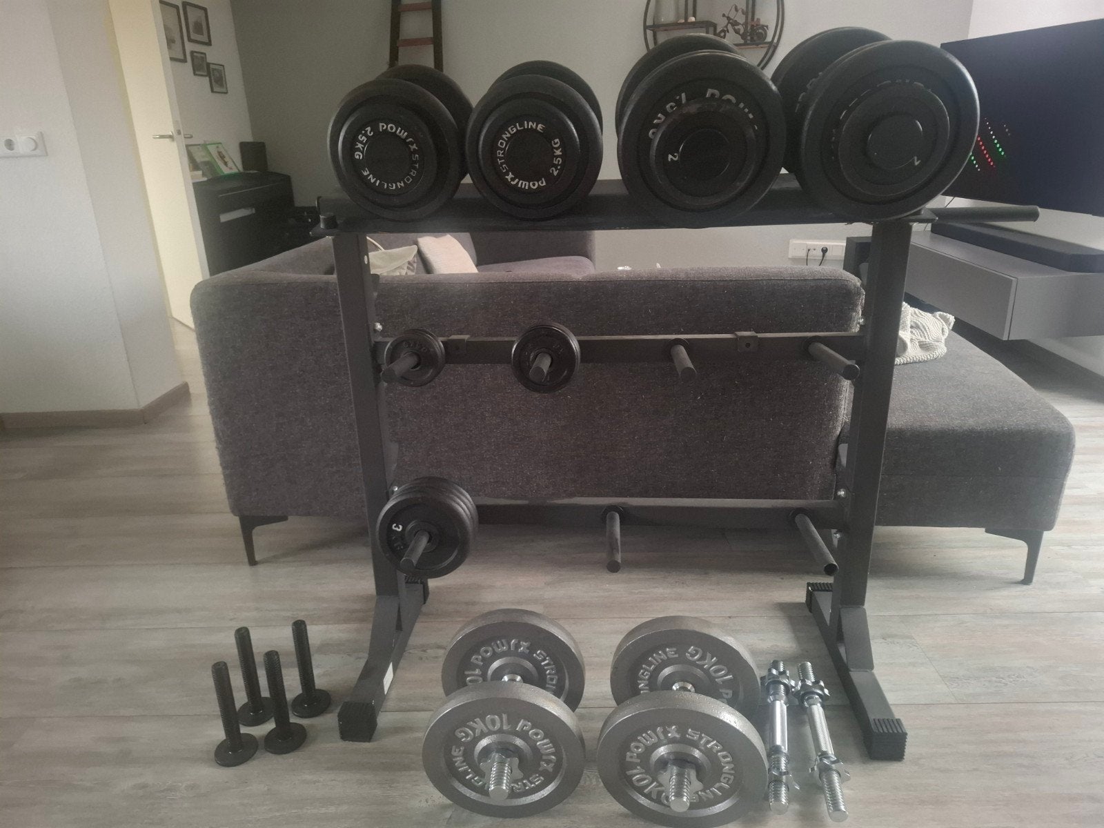 kensui dumbell set met rek - Ideaal voor thuistraining, Ophalen of Verzenden, Gebruikt, Rug, Dumbbell