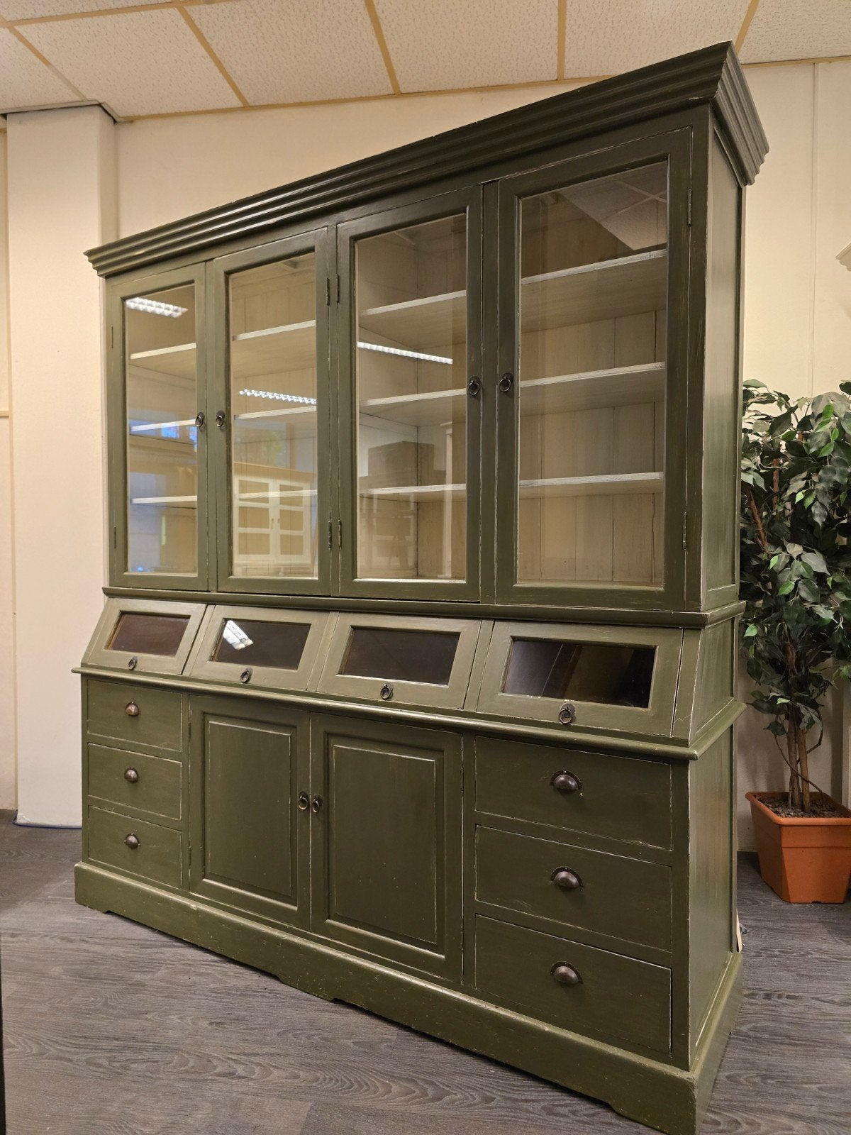 Groene Oosterse Grutterskast | Buffetkast | Apothekerskast, Huis en Inrichting, Gebruikt, Grutterskast, 200 cm of meer, Onbekend