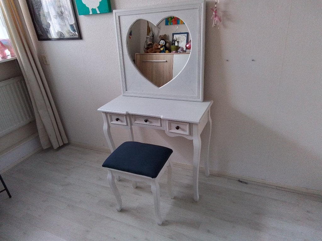 Kaptafel met krukje, Huis en Inrichting, Ophalen, Gebruikt, Vintage, 50 tot 100 cm