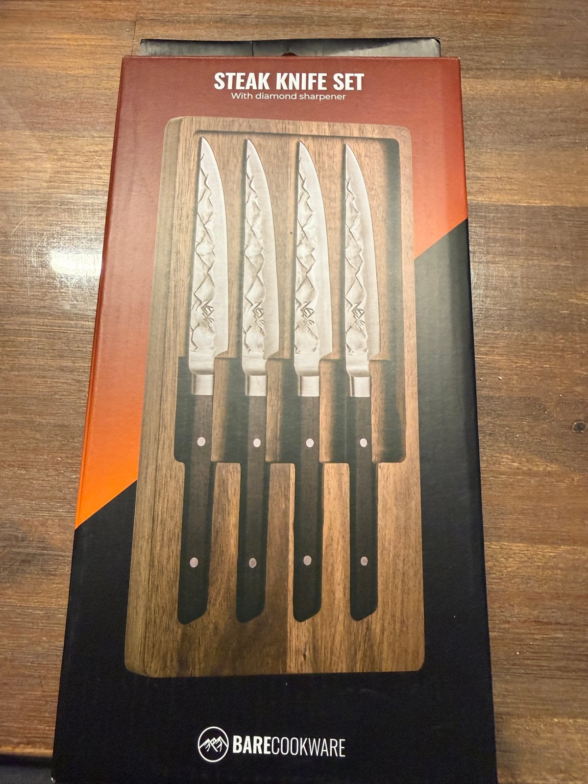 Nieuwe Barecookware Steakmessenset met diamantslijper, Los bestek, Nieuw, Ophalen of Verzenden, Rvs of Chroom