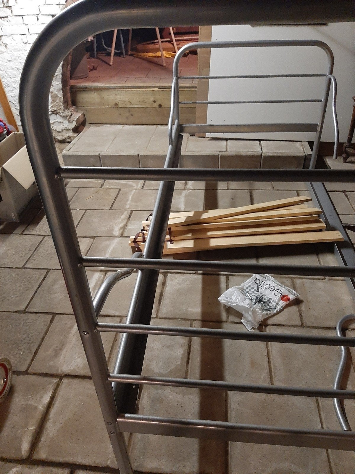 Één persoons bed, Gebruikt, 90 cm, Eenpersoons, Wit