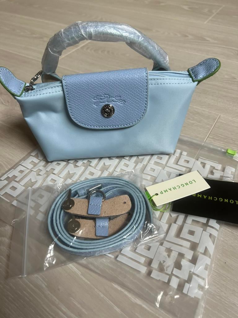 Mini longchamp sky blue, -, Blauw, -, Ophalen of Verzenden