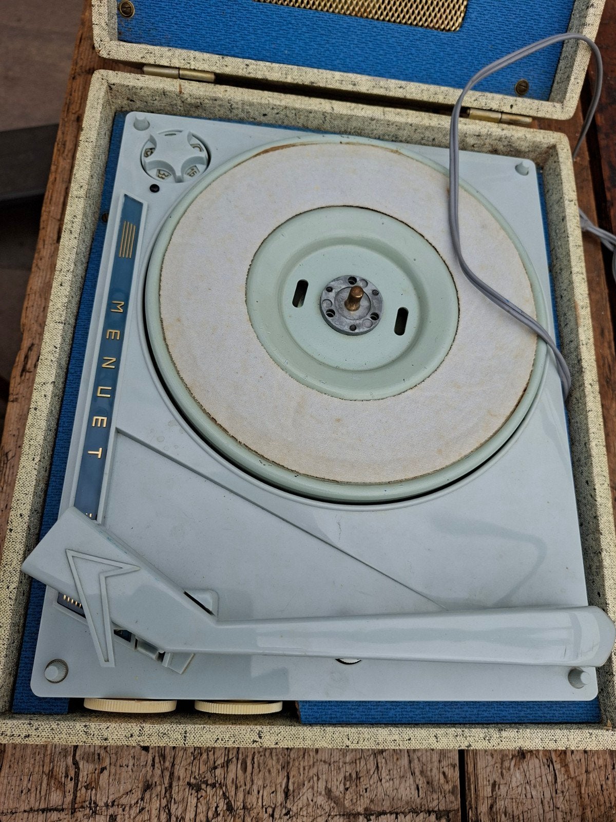 Vintage Menet platenspeler in koffer, Ophalen of Verzenden, Niet werkend, Platenspeler, Overige merken