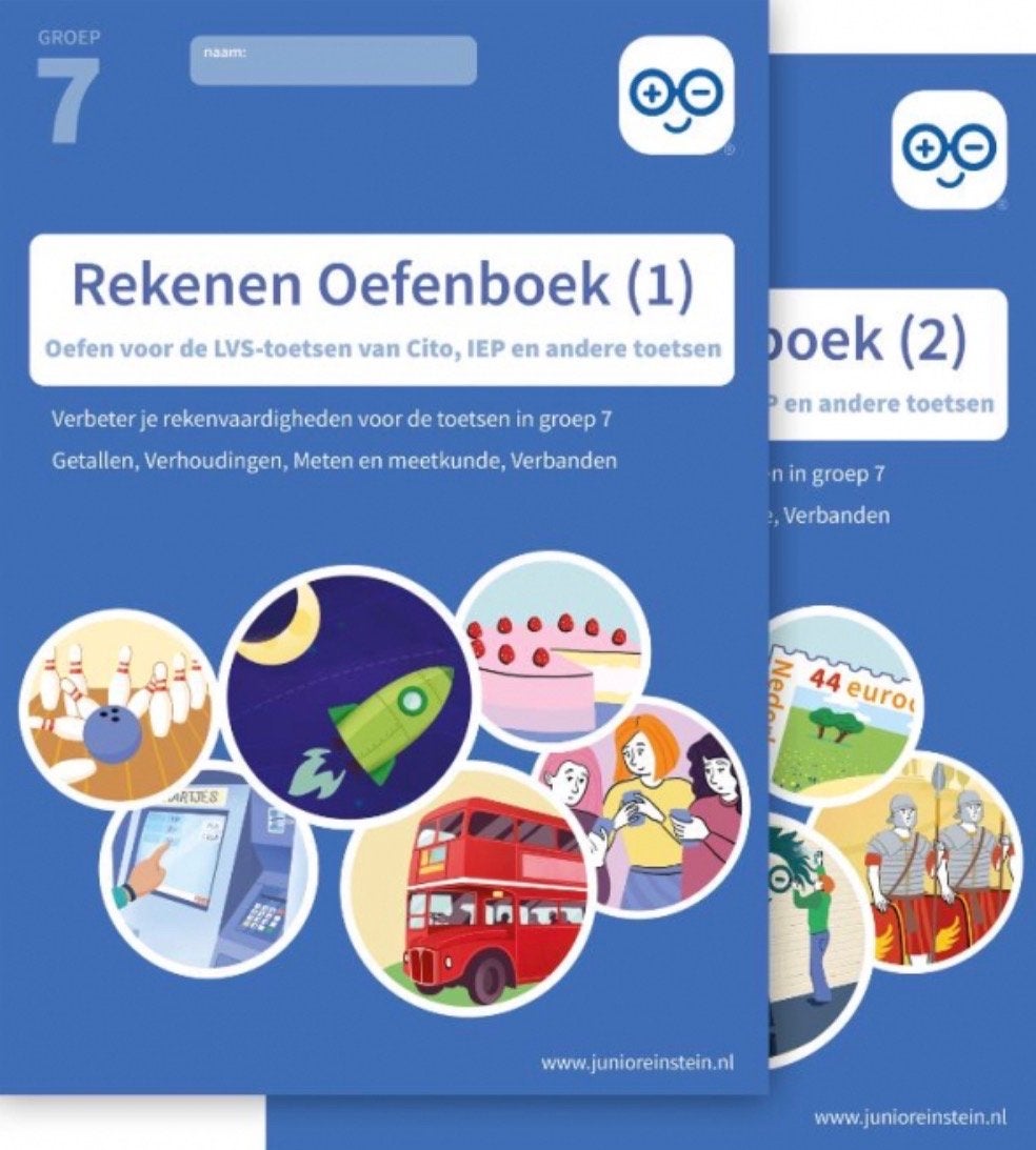 Rekenen Oefenboek Groep 7 (deel 1 en 2) - Junior Einstein, Boeken, Ophalen of Verzenden, Zo goed als nieuw, Overige niveaus, Overige vakken