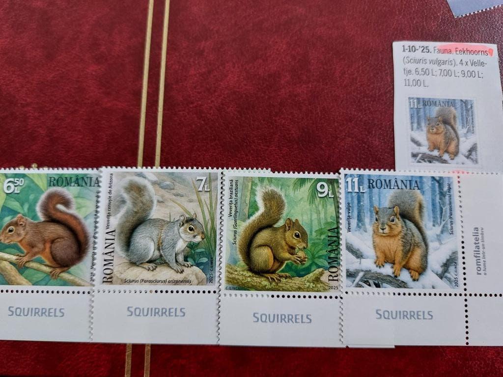 Eekhoorns  2025  Roemenie, Verzenden, Postfris, Dier of Natuur