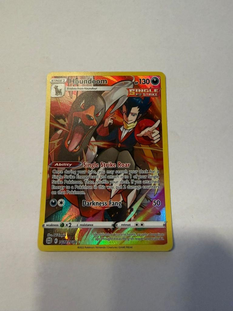 Houndoom pokemon, Ophalen of Verzenden, Zo goed als nieuw, Losse kaart, Foil