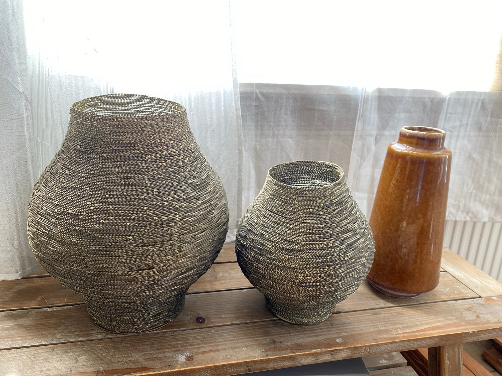 Set van 2 plantenpotten en 1 vaas, Ophalen, Overige materialen, Overige kleuren, Zo goed als nieuw