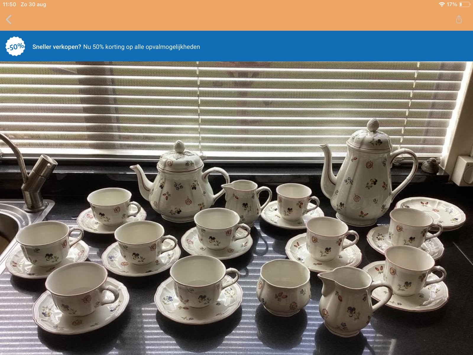 Koffie thee servies Villeroy @ Boch - petite fleur, Ophalen, Gebruikt, Klassiek, Villeroy & Boch
