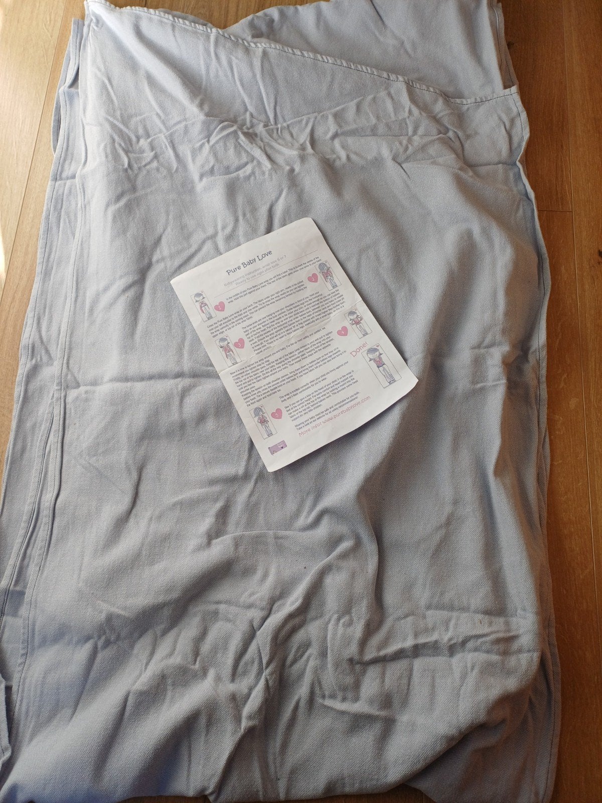 Pure baby love draagdoek met instructie maat 6 of 7 blauw, Overige merken, Draagdoek, Ophalen of Verzenden, Zo goed als nieuw