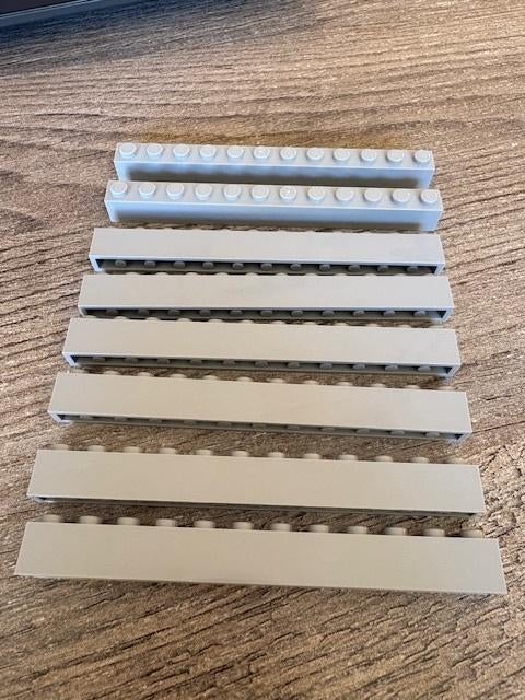 lego basis blokjes 1x12 licht grijs (9), Ophalen of Verzenden, Nieuw, Losse stenen, Lego