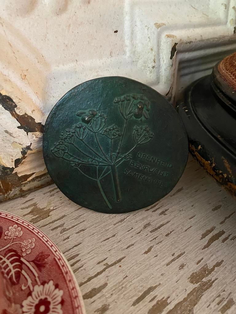 Bronzen penning, 125 jaar Haarlemmermeer 1980 Guus Hellegers, Ophalen of Verzenden, Brons