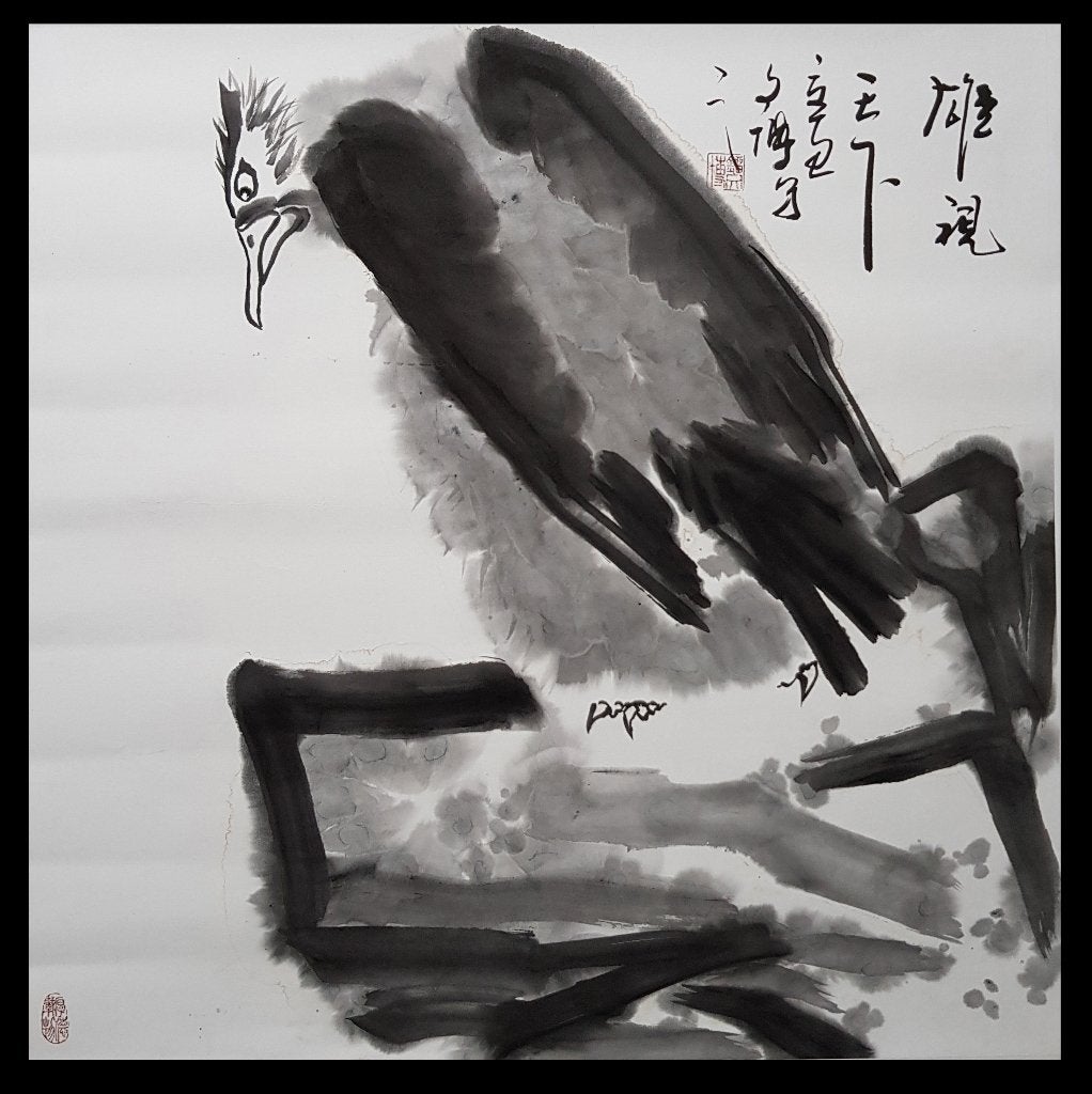originele handgemaakte Chinese schilderij, Dieren, Ophalen of Verzenden, Origineel werk, Papier
