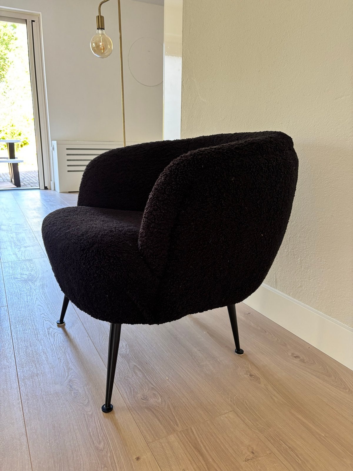 Zwarte Fauteuil - Stijlvolle en Comfortabele Stoel, Ophalen, Minder dan 75 cm, Zo goed als nieuw, Stof