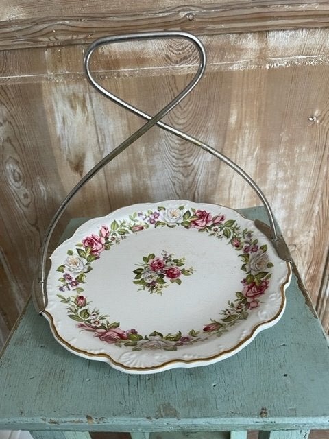 Vintage schaal met handvat / etagere. James kent old foley, Ophalen, Etagère, Zo goed als nieuw, Steen/keramiek