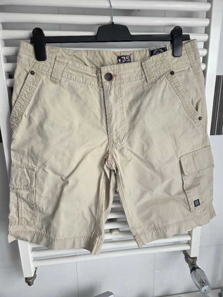 Nieuwstaat, State of Art bermuda W35, Kleding | Heren, Broeken en Pantalons, State of Art, Beige, Maat 56/58 (XL), Ophalen of Verzenden