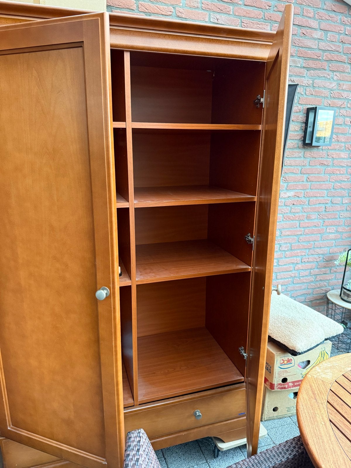 kast (kleur kersenhout) met planken en lade, Ophalen, Gebruikt, 50 tot 100 cm, Met lade(s)