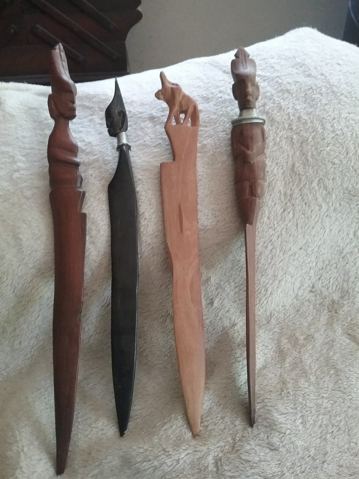 GAVE TEAKHOUTEN BRIEVEN-OPENERS, Ophalen of Verzenden
