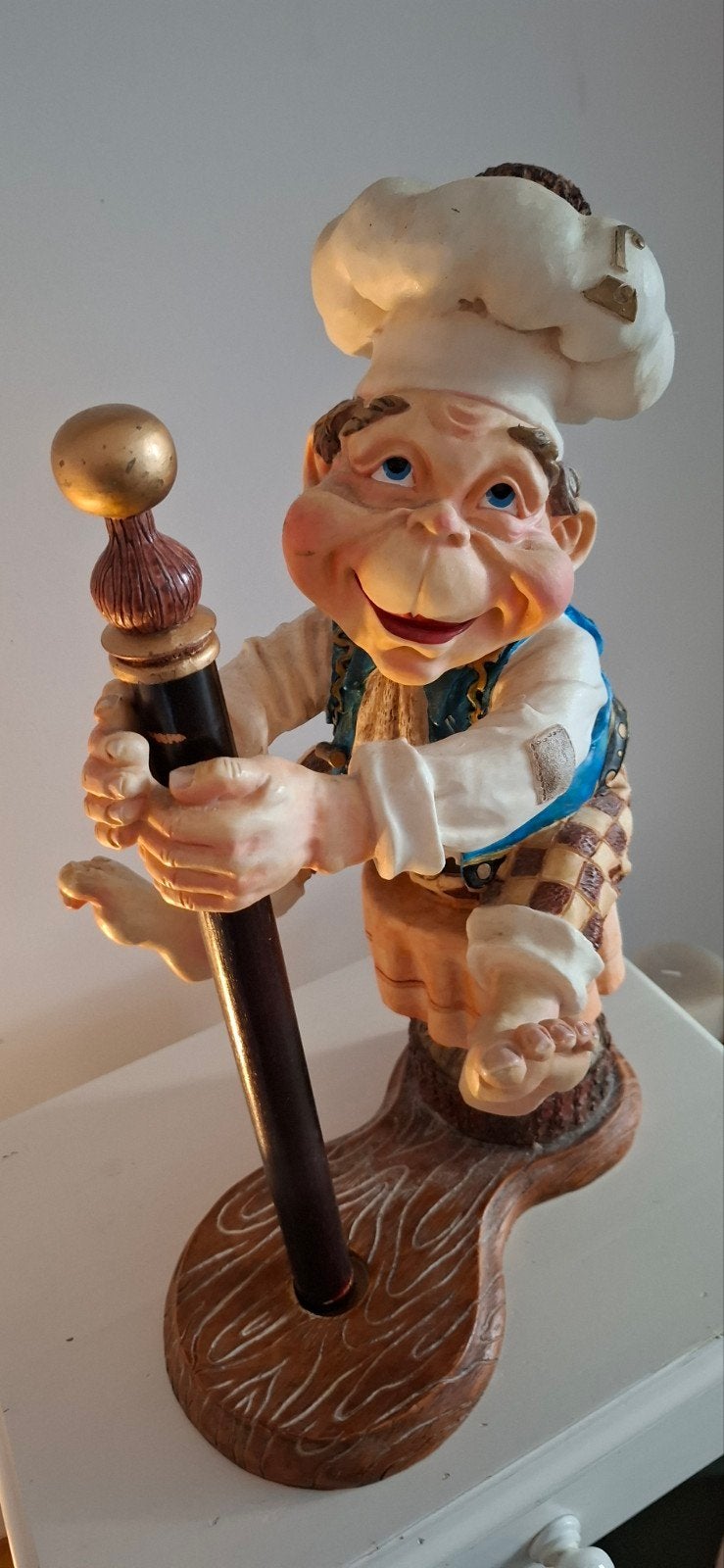 Grappige Chef-kok Keukenrolhouder - Decoratief & Functioneel, Meerkleurig, Overige stijlen, Ophalen of Verzenden, Zo goed als nieuw