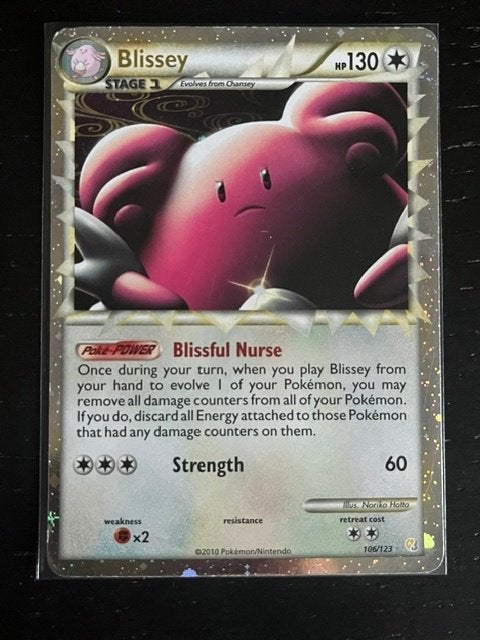 Pokémon TCG - Blissey, Ophalen of Verzenden, Zo goed als nieuw, Losse kaart, Foil