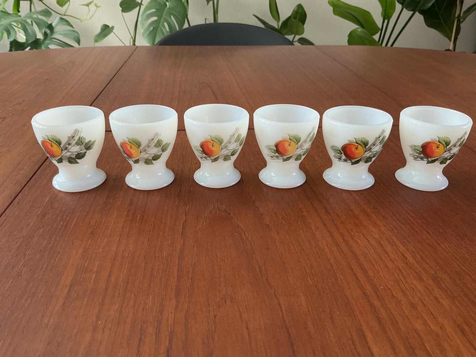 Arcopal eierdoppen met fruitdecoratie - Set van 6, Ophalen of Verzenden