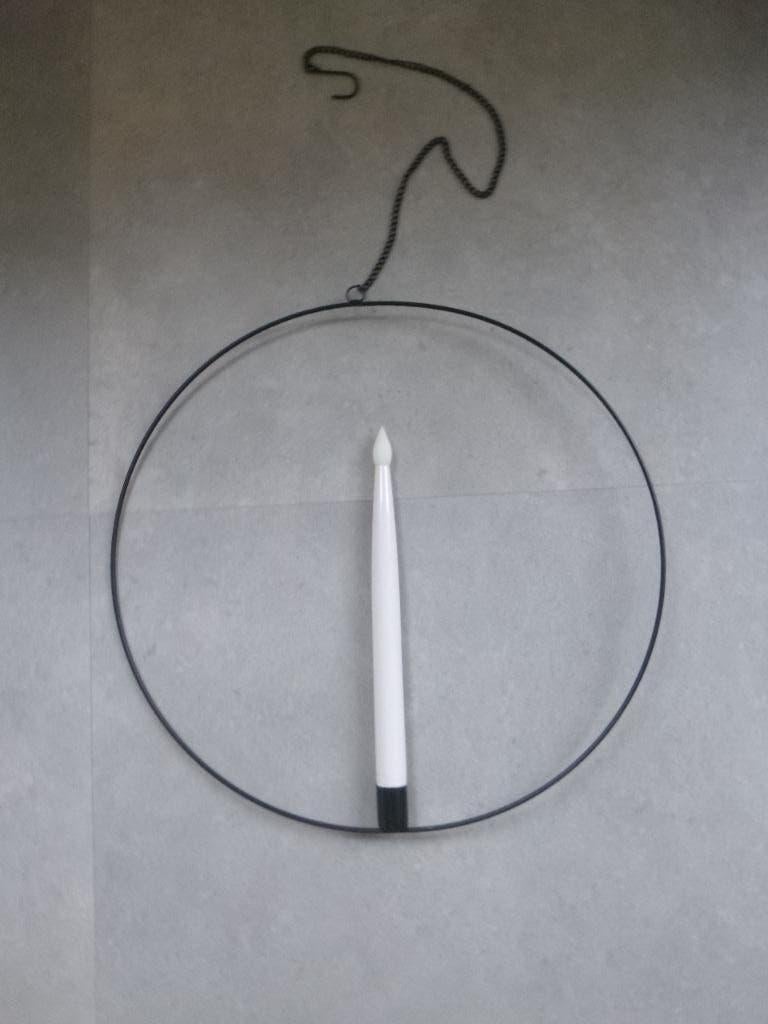 ijzeren ring met kaars, leuk om te decoreren,40 cm  nieuw, Overige materialen, 25 tot 50 cm, Nieuw, Ophalen of Verzenden
