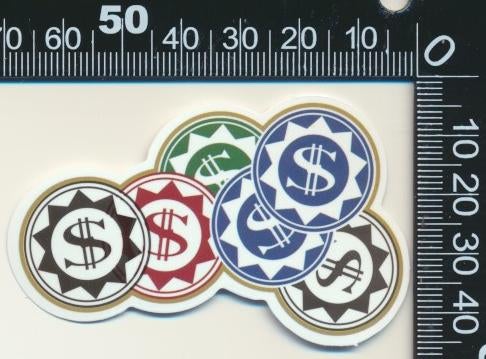 Sticker: Casino fiches, Ophalen of Verzenden, Zo goed als nieuw, Bedrijf of Vereniging