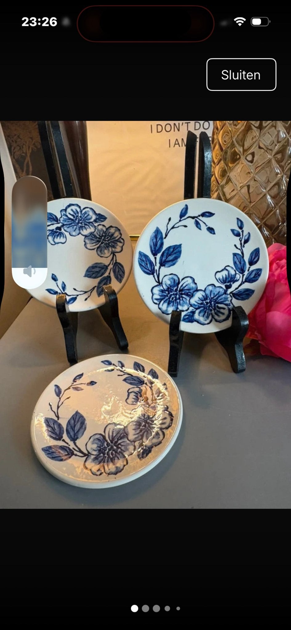 3 Englisch Ironstone decoratieve bordjes met bloemmotief, Ophalen of Verzenden