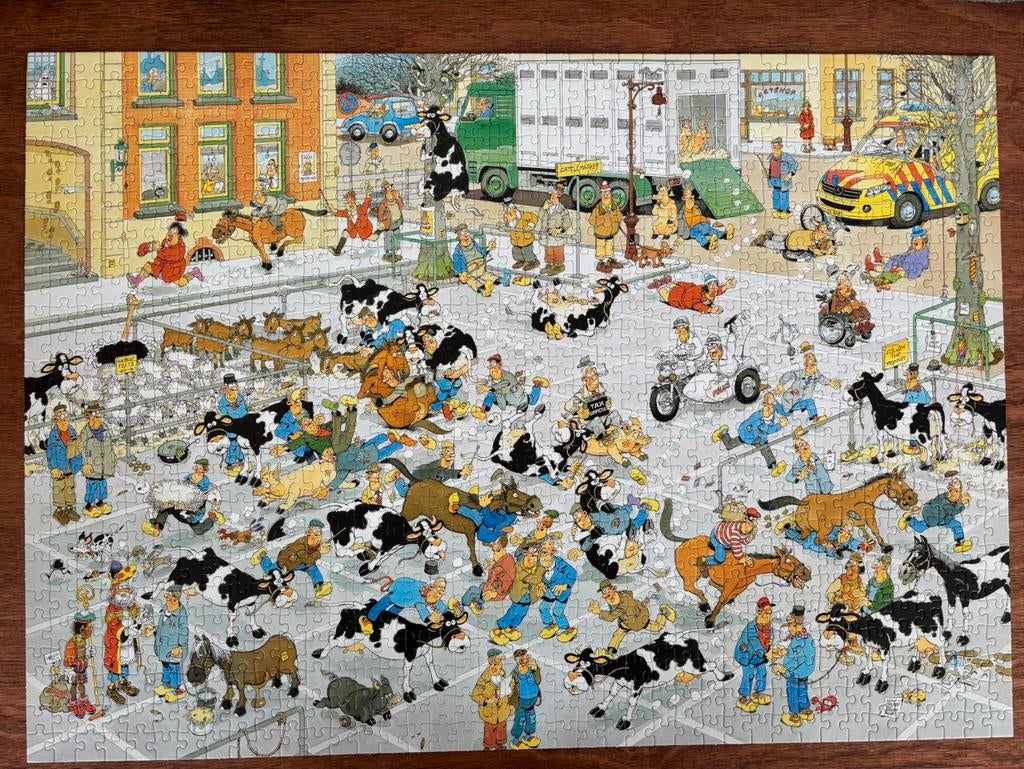 Puzzel Jan van Haasteren 1000 stukjes, Hobby en Vrije tijd, Denksport en Puzzels, Ophalen of Verzenden, 500 t/m 1500 stukjes, Zo goed als nieuw