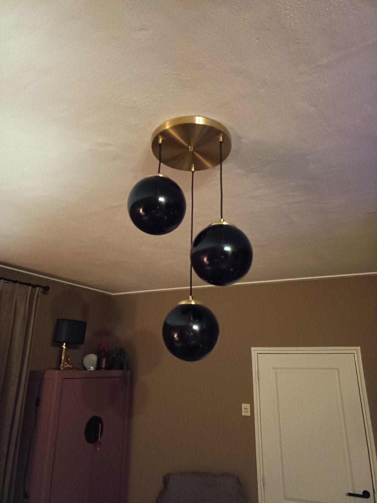 Plafondlamp, Ophalen, Zo goed als nieuw, Glas