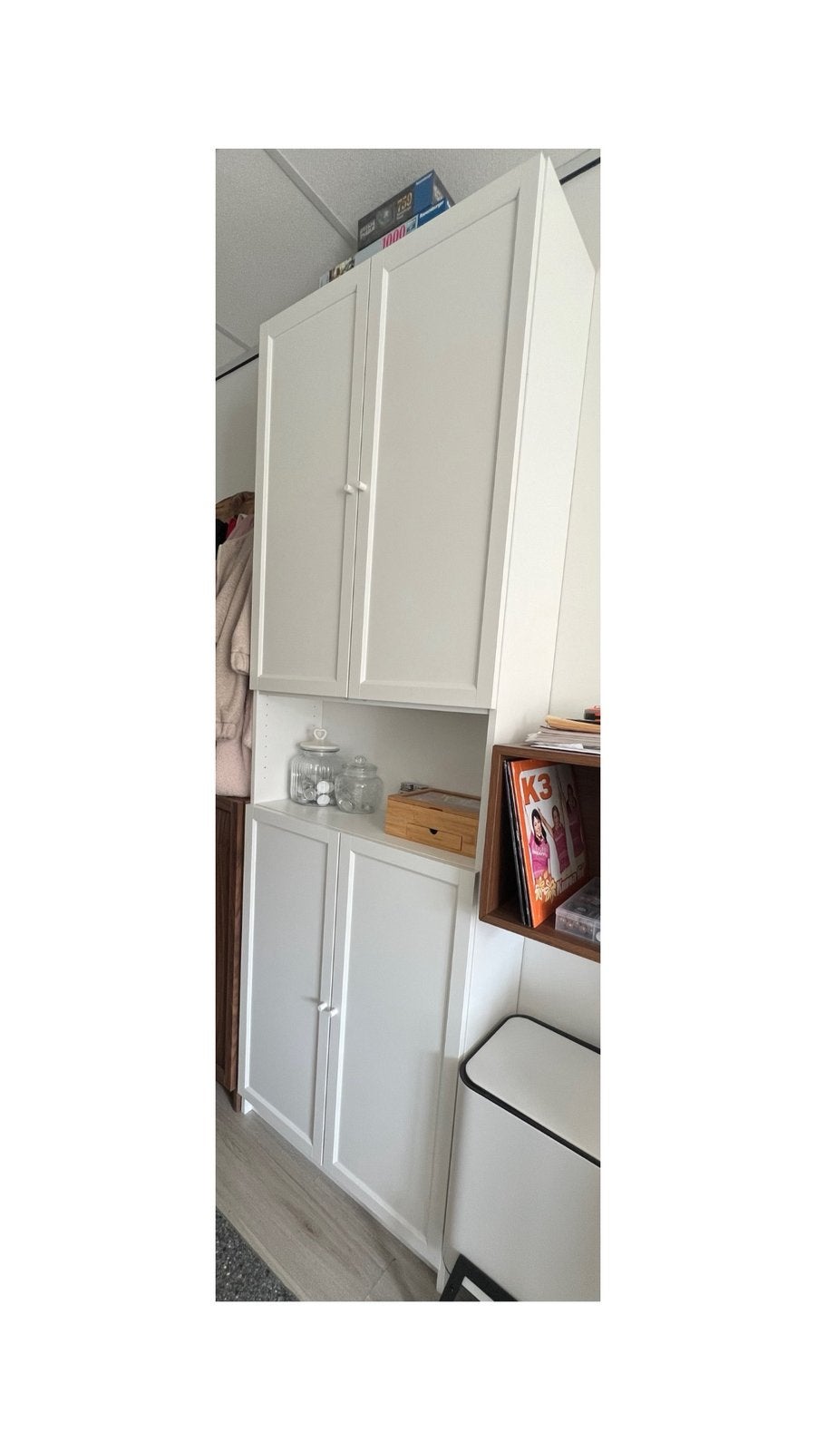 IKEA Billy boekenkast met deuren, wit, Ophalen, 200 cm of meer, 50 tot 100 cm, Zo goed als nieuw