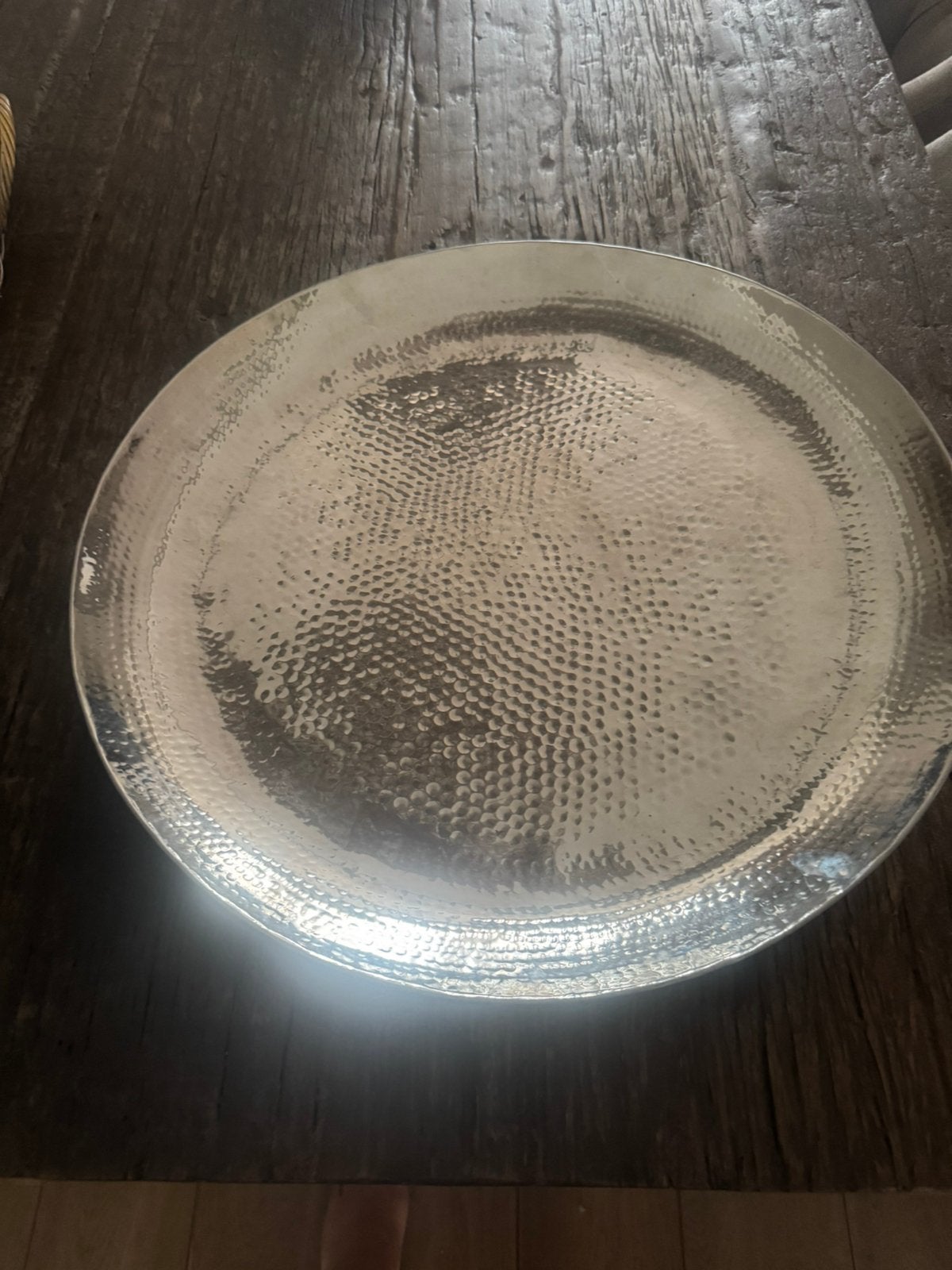 Decoratie schaal, Ophalen of Verzenden, Gebruikt, Rond, Metaal