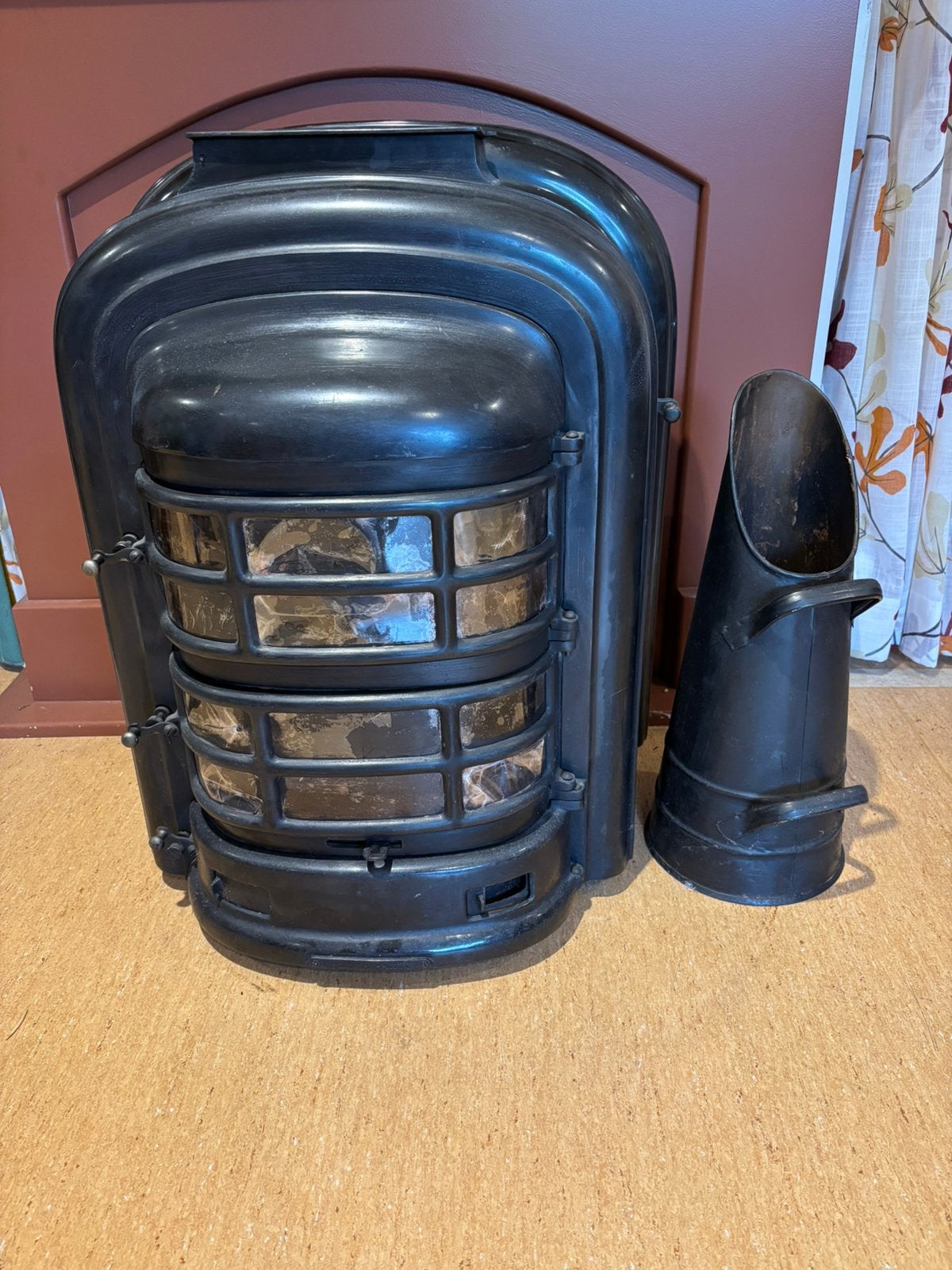 Prachtige Antieke vintage kolen kachel, Ophalen, Gebruikt, Vrijstaand, Hout
