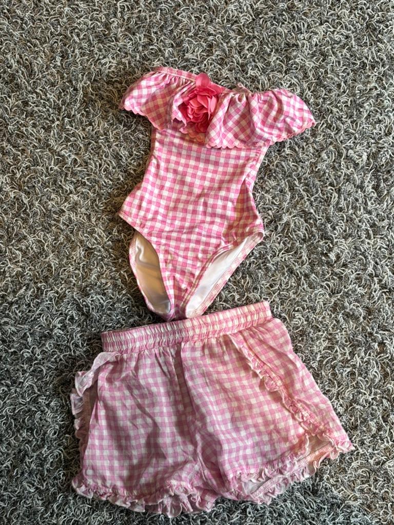 Monnalisa badpak  met bijpassend broekje 2 jaar, Meisje, Badpak, Ophalen of Verzenden, Zo goed als nieuw